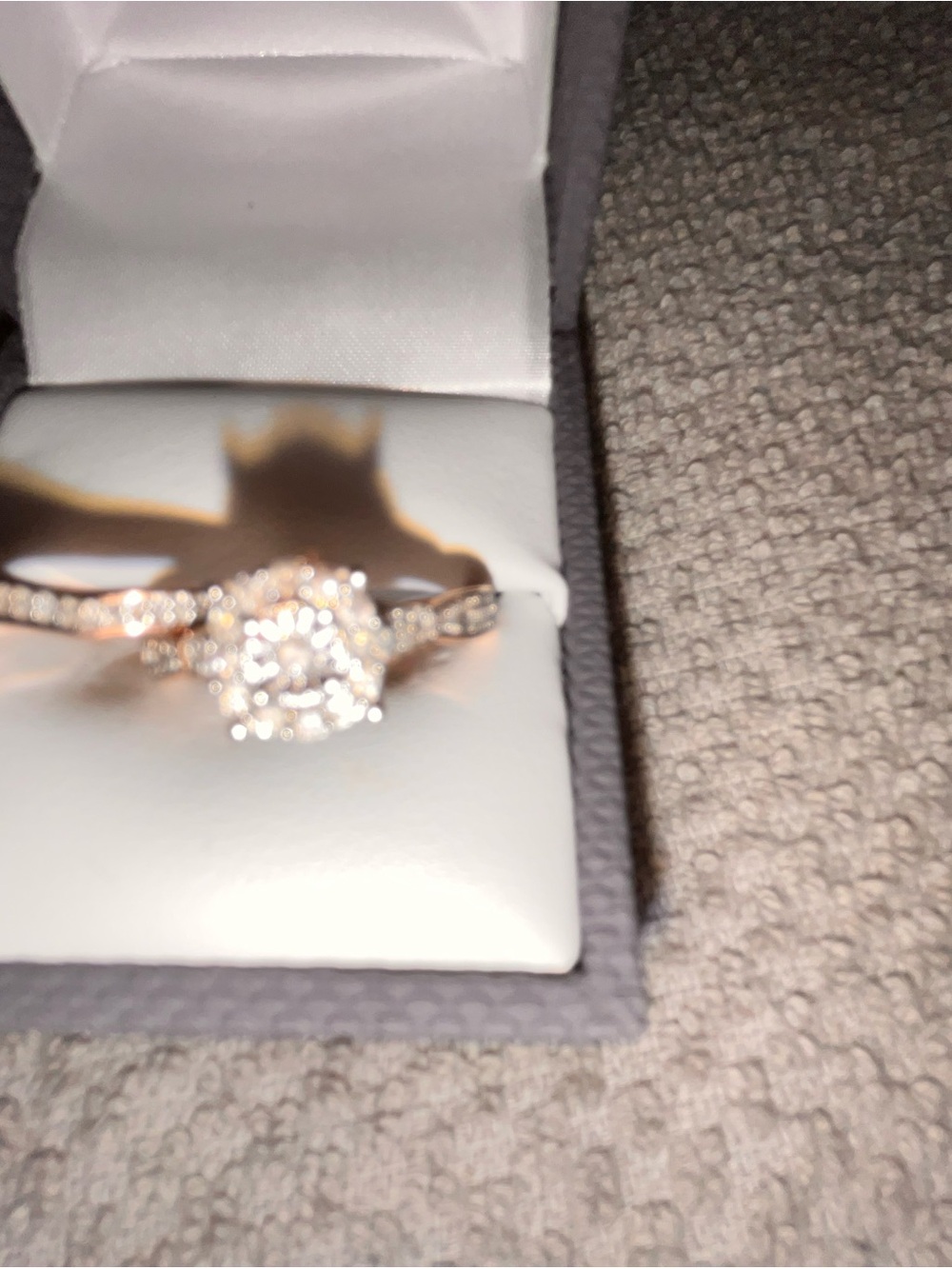 JWBR 925 Sterling Silver Rose Gold Finish Halo Bridal Ring Set Size 7